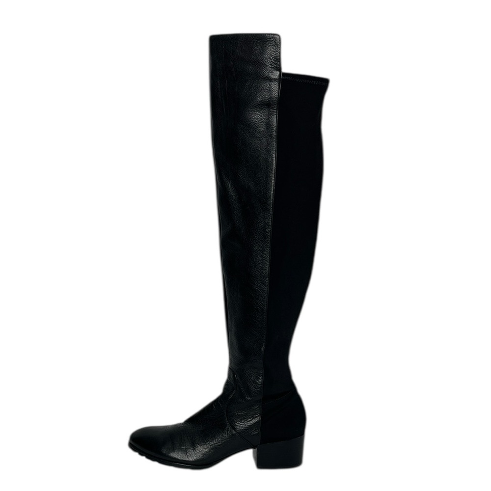 KENNETH COLE Black Leather Over the Knee-High Boots Sz 37.5
